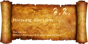 Hornung Koridon névjegykártya